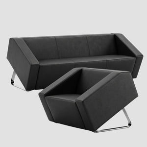 Sofá Corporativo Cohe - Diseño Geométrico y Patas de Acero — Formas Home