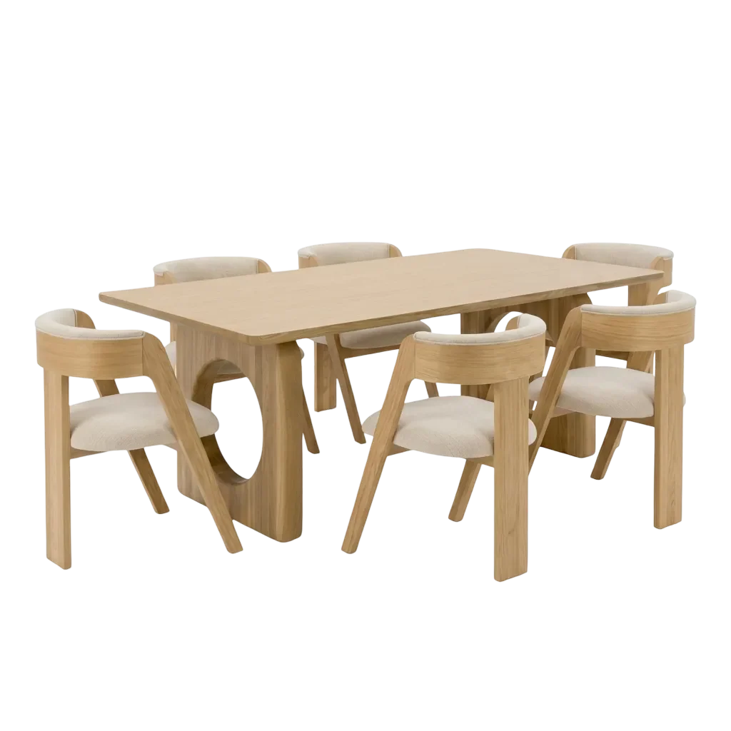 Juego de Comedor Manila en Madera Huayruro - 6 Sillas