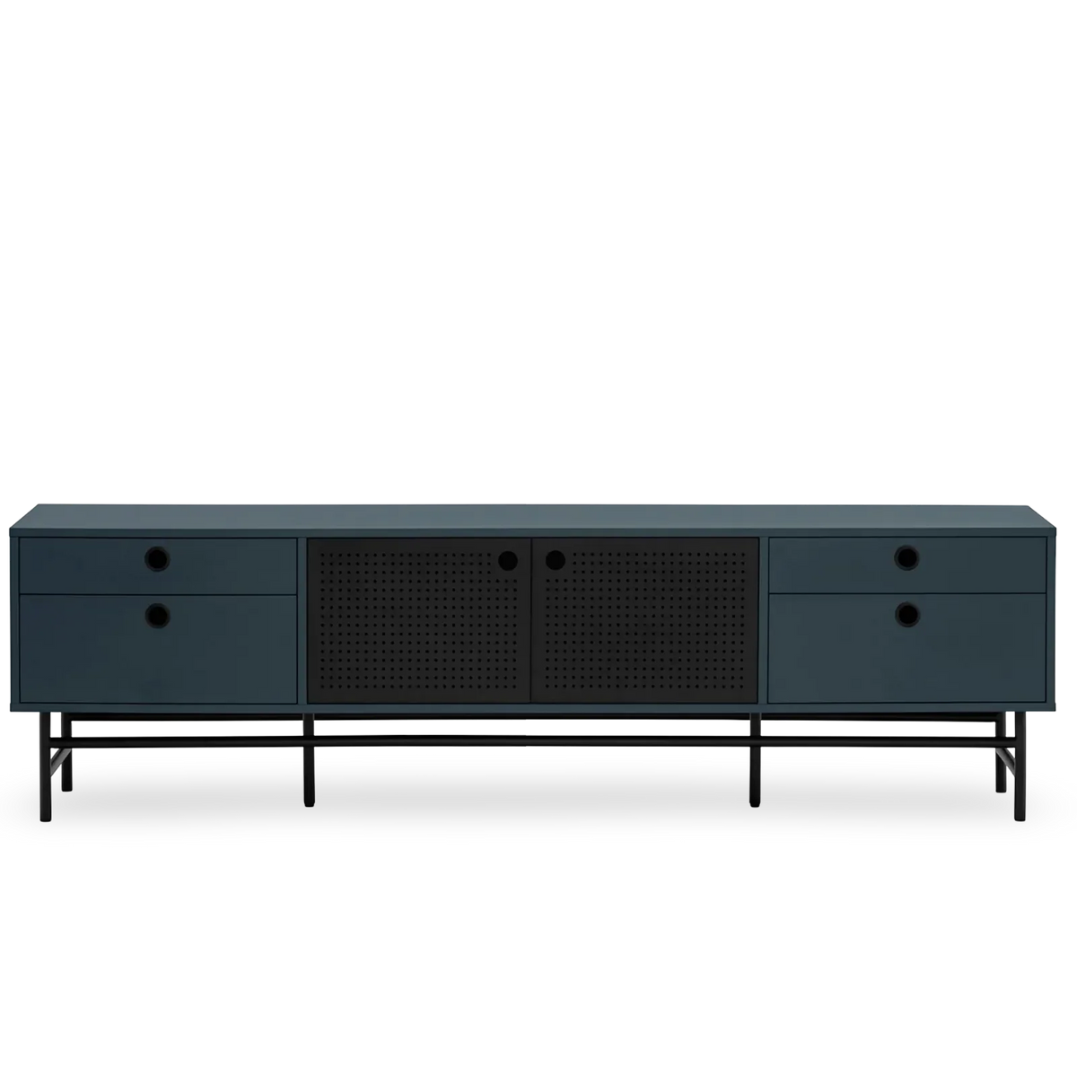 Mueble de TV Noah de 180 cm en MDF pintado con base de metal