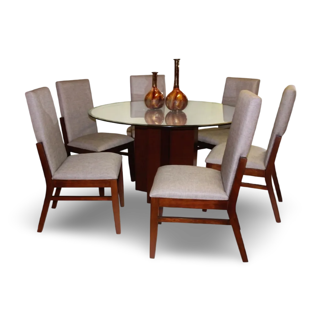 Juego de Comedor Circular Liz - 6 sillas
