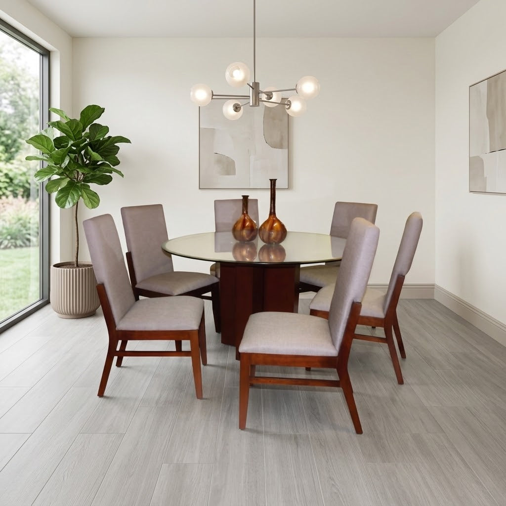 Juego de Comedor Circular Liz - 6 sillas
