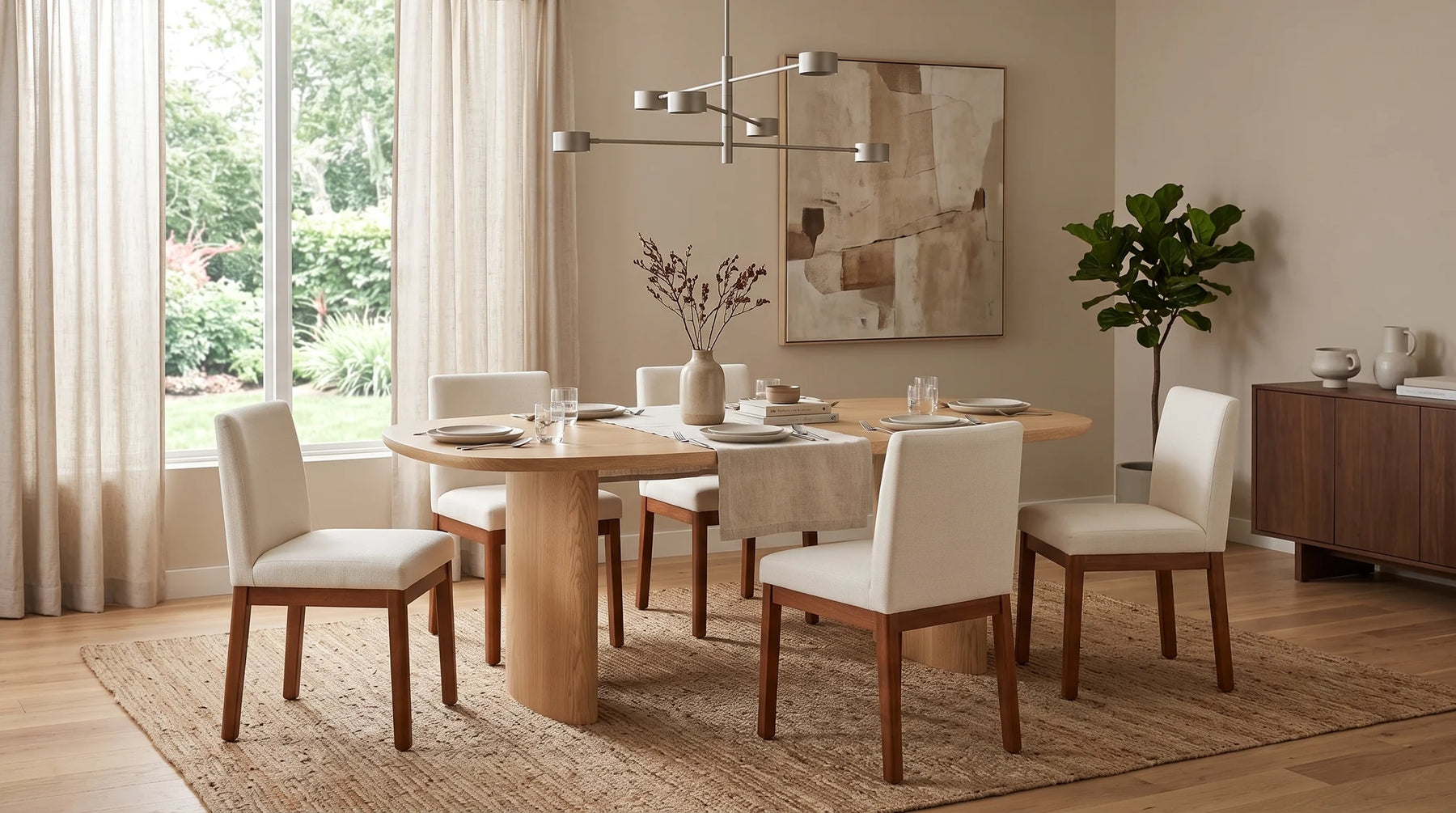 Showroom de Formas Home en Villa El Salvador, Lima Sur: comedor de la colección Vik en exhibición