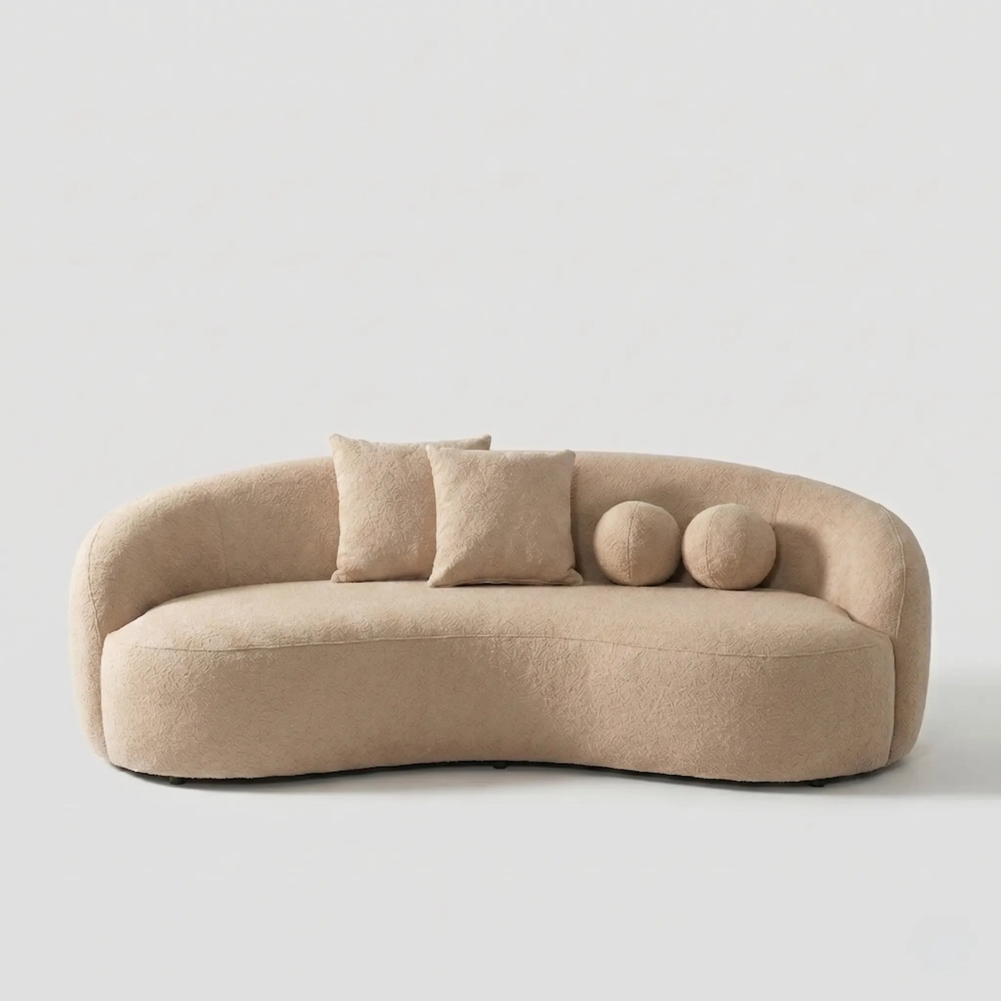 Sofá Curvo Lianca Bouclé — Formas Home